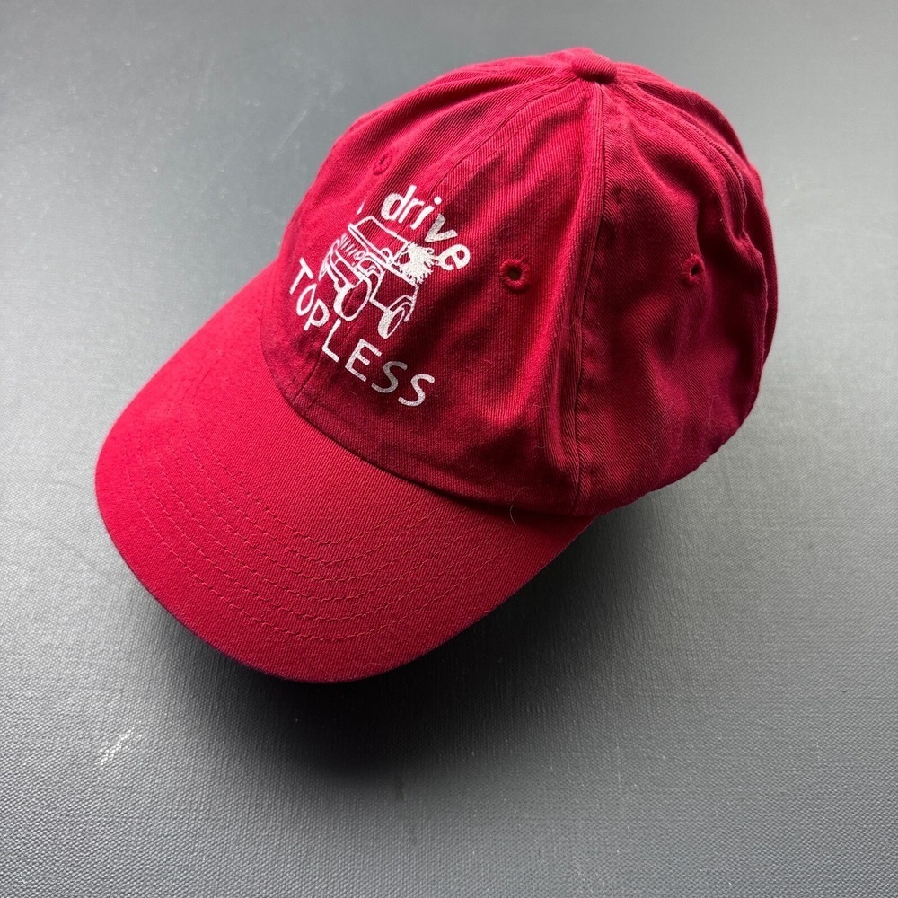 Generic Unisex One Size Red Baseball Cap Adjustable Funny I Drive Topless Joke